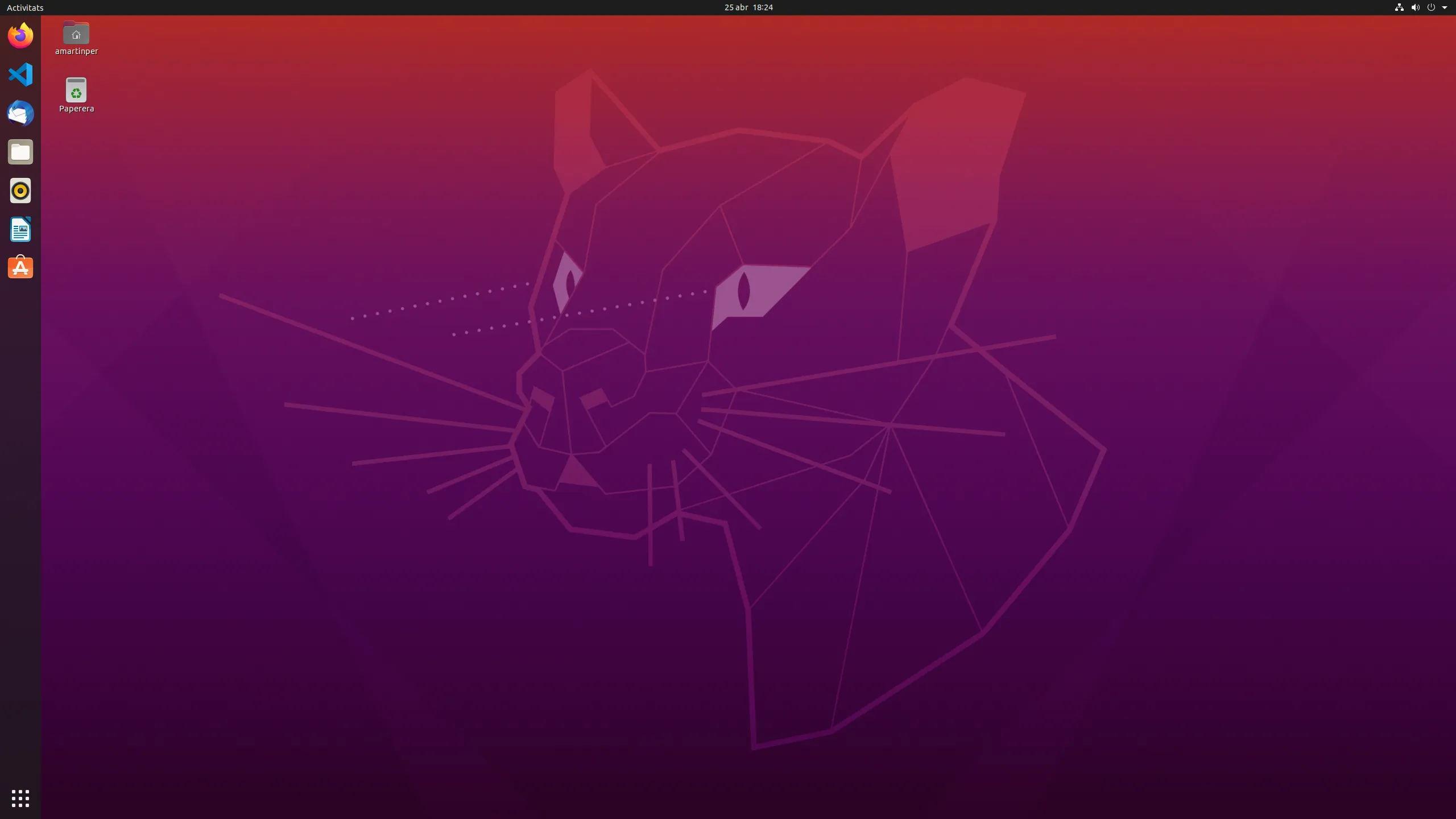 Screenshot of Ubuntu 20.04's Default Desktop